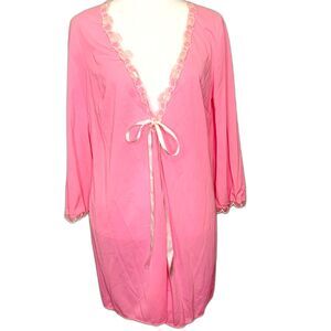 Vintage Venus Robe Pink Trad Wife Classic Nylon Robe Barbie Feminine Fairy Small